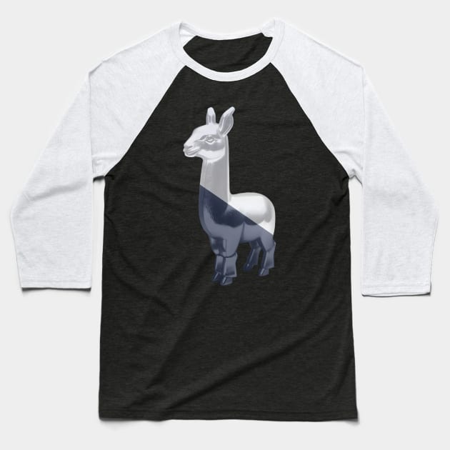 cool llama (Blue and White) Baseball T-Shirt by Geomhectic